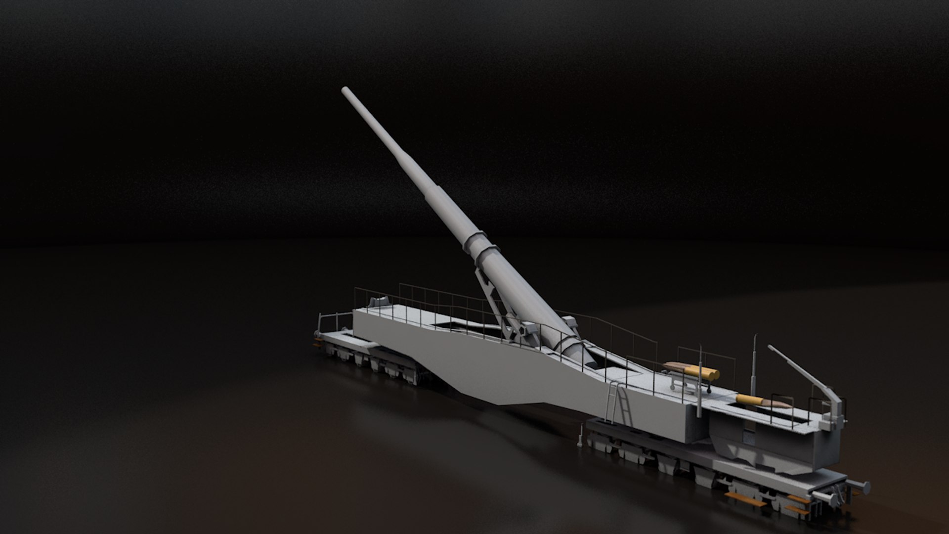 3d Leopold German Railway Gun Turbosquid 1447591