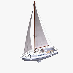 Sailing Yacht With Interior 3D model