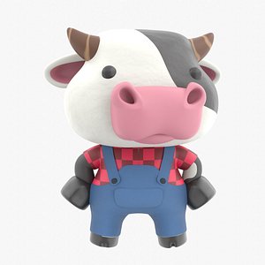 Cute Cow 3D Illustration 3D