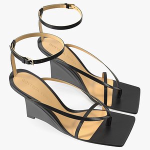 3D Stretch Wedge Sandals Black Bottega Veneta model