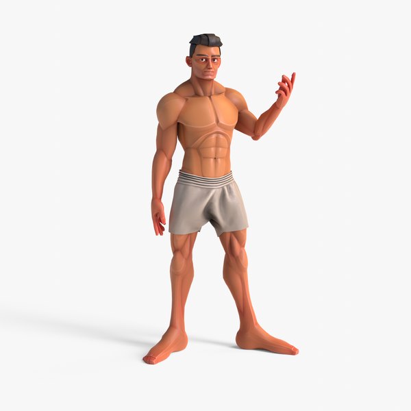 Stylized Human Male Muscular Rigged 3D
