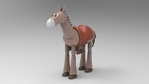 Donkey Toy Lowpoly 3D Model