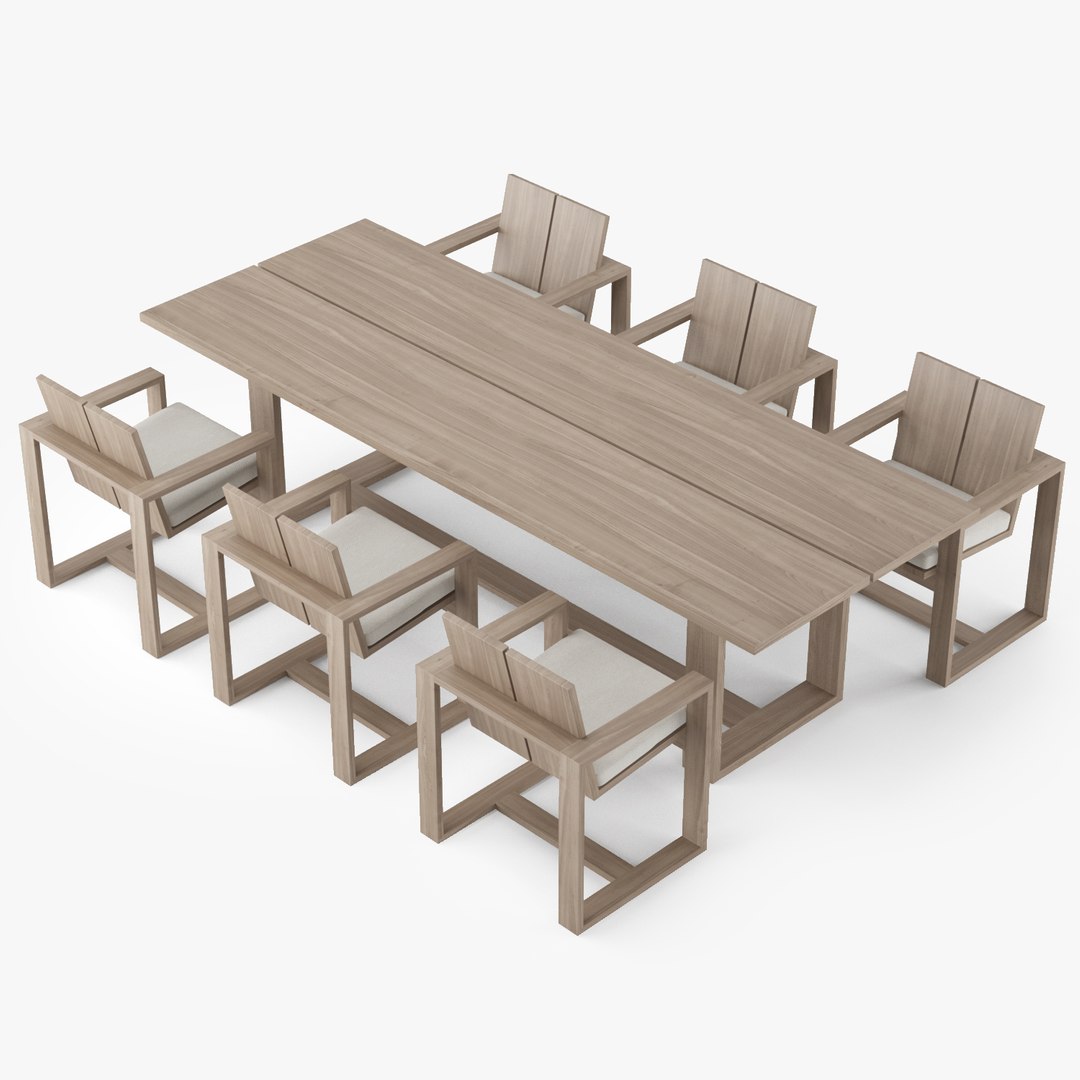 Restoration Hardware Porto Dining Table 3D Model - TurboSquid 1461993