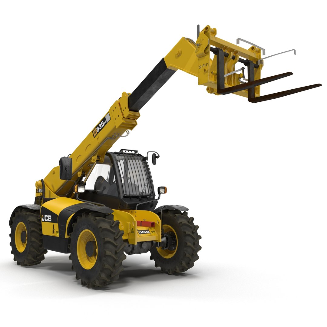 Telescopic Handler Forklift JCB 535 95 Yellow 3 3D model preview