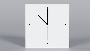 White Wall clock 3D Model True Renders UV 4K PBR Textures model
