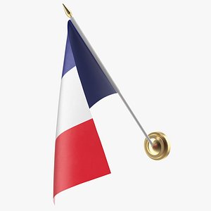 3D wall flag france model