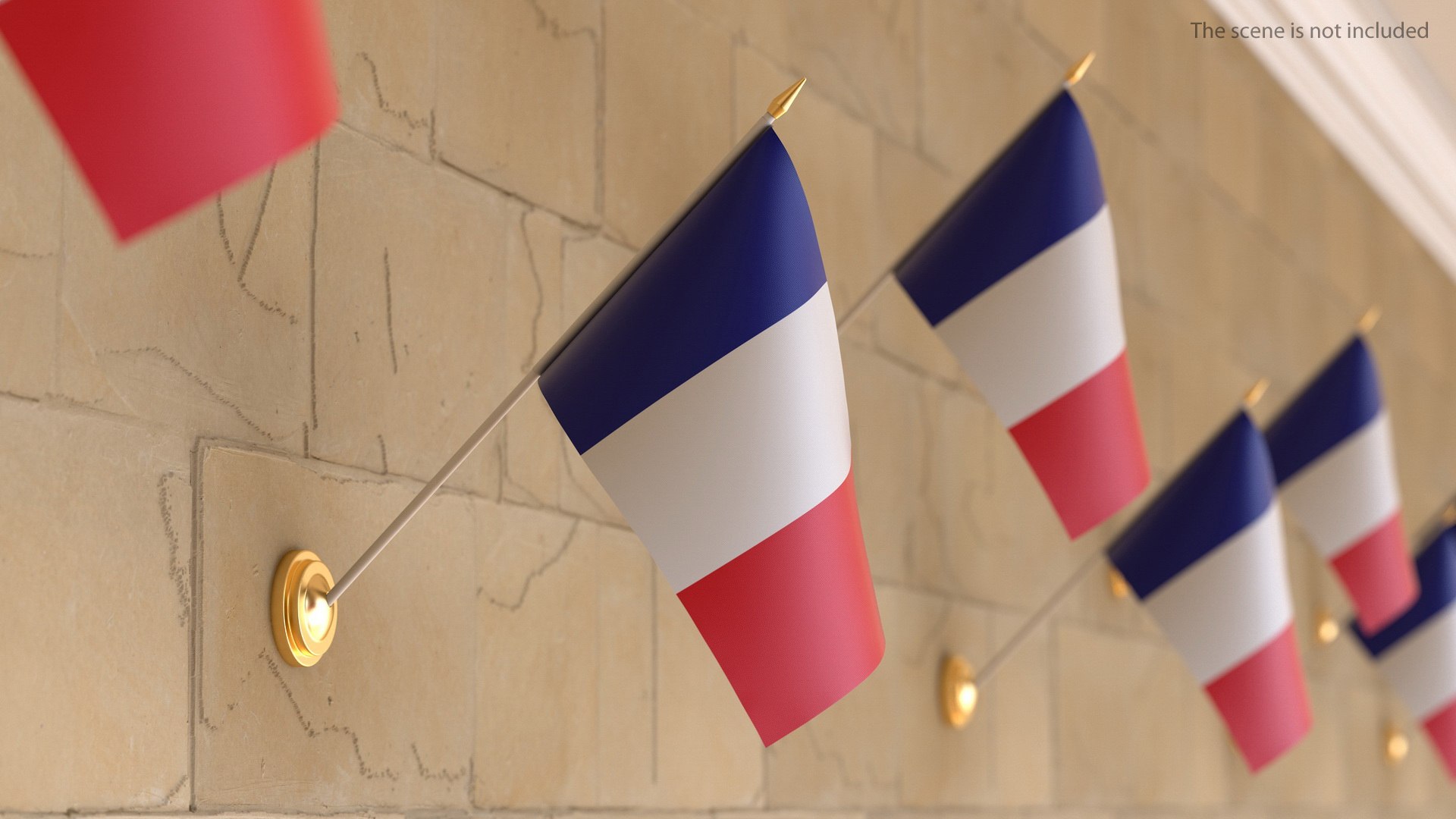 Wall Flag France 3D model preview