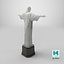Statue du Christ Rédempteur PBR Metalness Scan basé sur