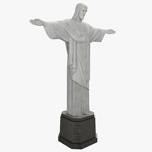 Christ the Redeemer Statue PBR Metalness Scan Based