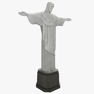 Christ the Redeemer Statue PBR Metalness Scan Based