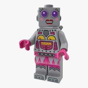 lego lady robot minifigure 3D model