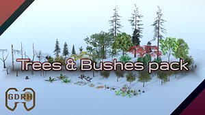 Trees and bushes pack for mobile