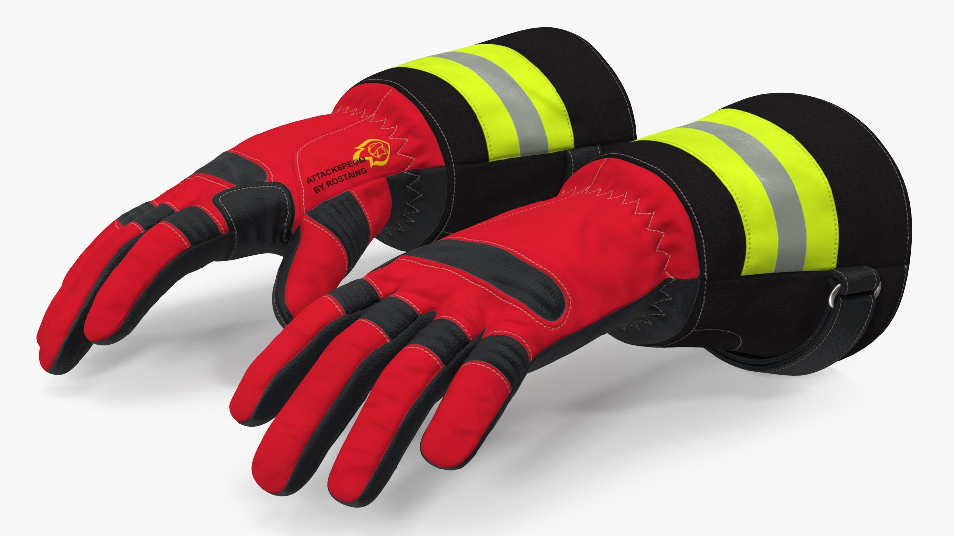 Firefighting Gloves 3D model preview