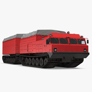 Research Articulated Tracked Vehicle Vityaz DT-30 Rigged 3D Model