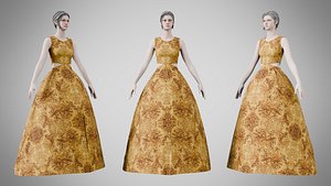 Dress 32 Amber Stream Brocade model