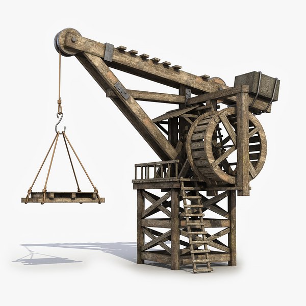 3D Medieval Wooden Crane 11 model