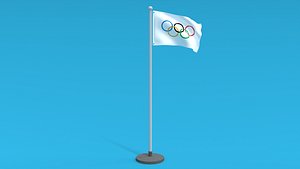 Low Poly Seamless Animated Olympic Flag