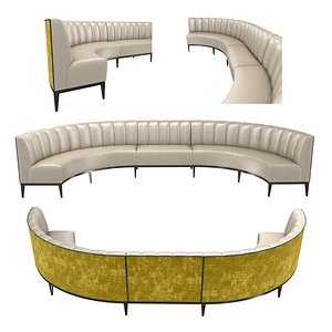 Sofa and chair company bespoke rounded modular sofa banquette 3d model