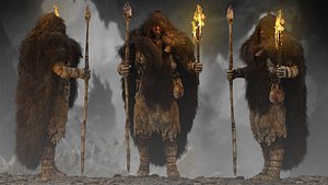 3D Ancient Cave Hunter model