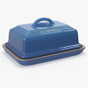 Stoneware Butter Dish Le Creuset Blue 3D model