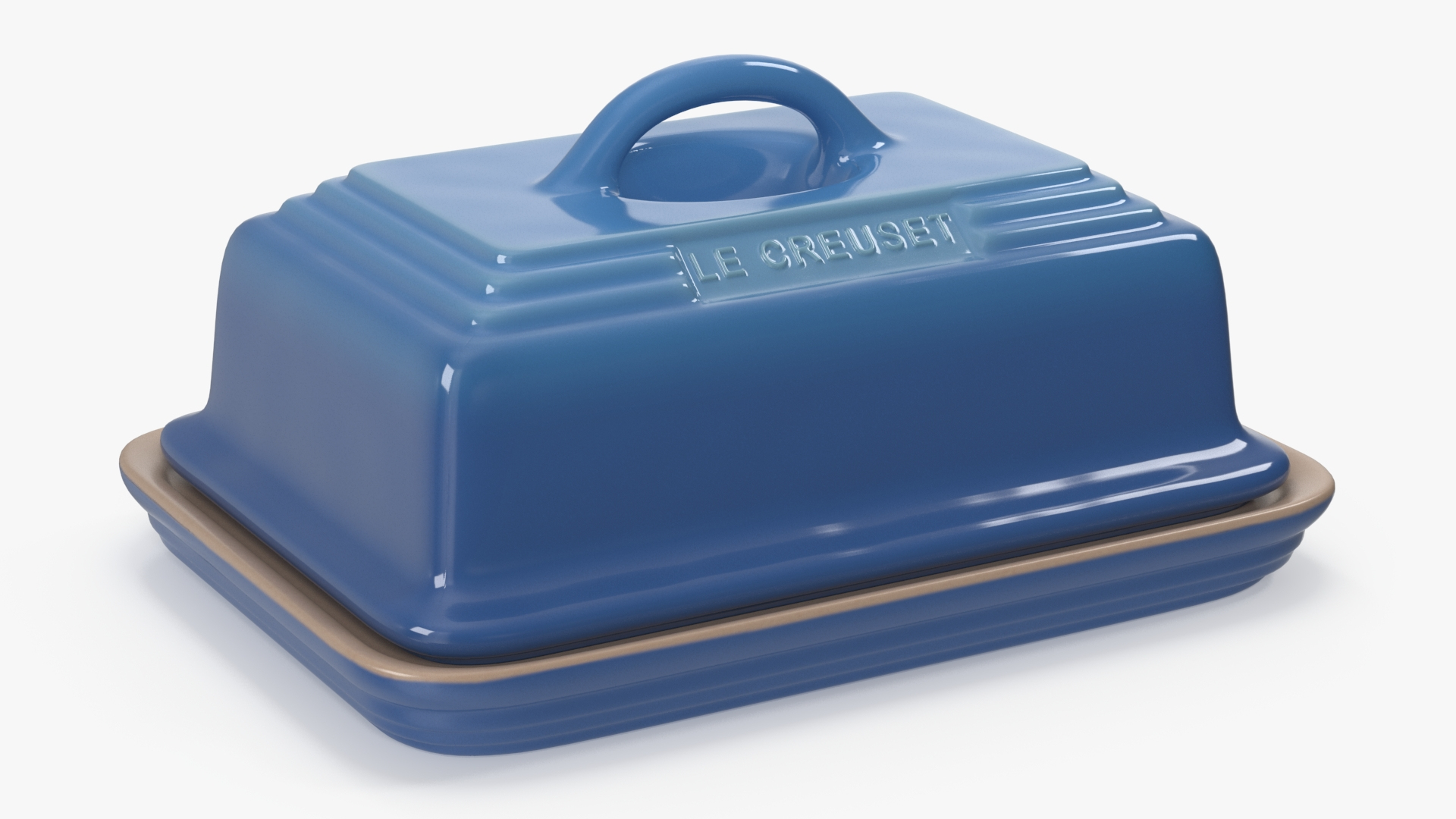 Stoneware Butter Dish Le Creuset Blue 3D Model TurboSquid 2191860