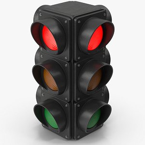 Red Traffic Lights 3D