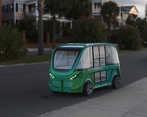 3D driverless shuttle bus navya model