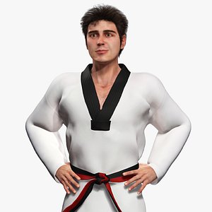 Realistic Taekwondo Fighter 3D Model Male Martial Artist Rigged