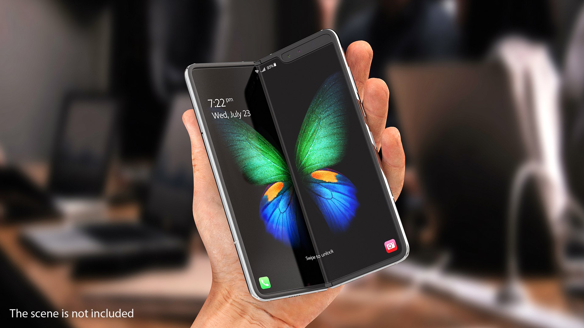 Samsung Galaxy Fold Silver Rigged 3D model preview