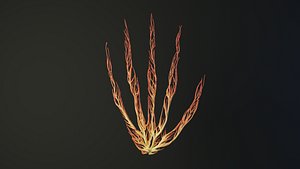 Human hand unrolling growing animation 3D model