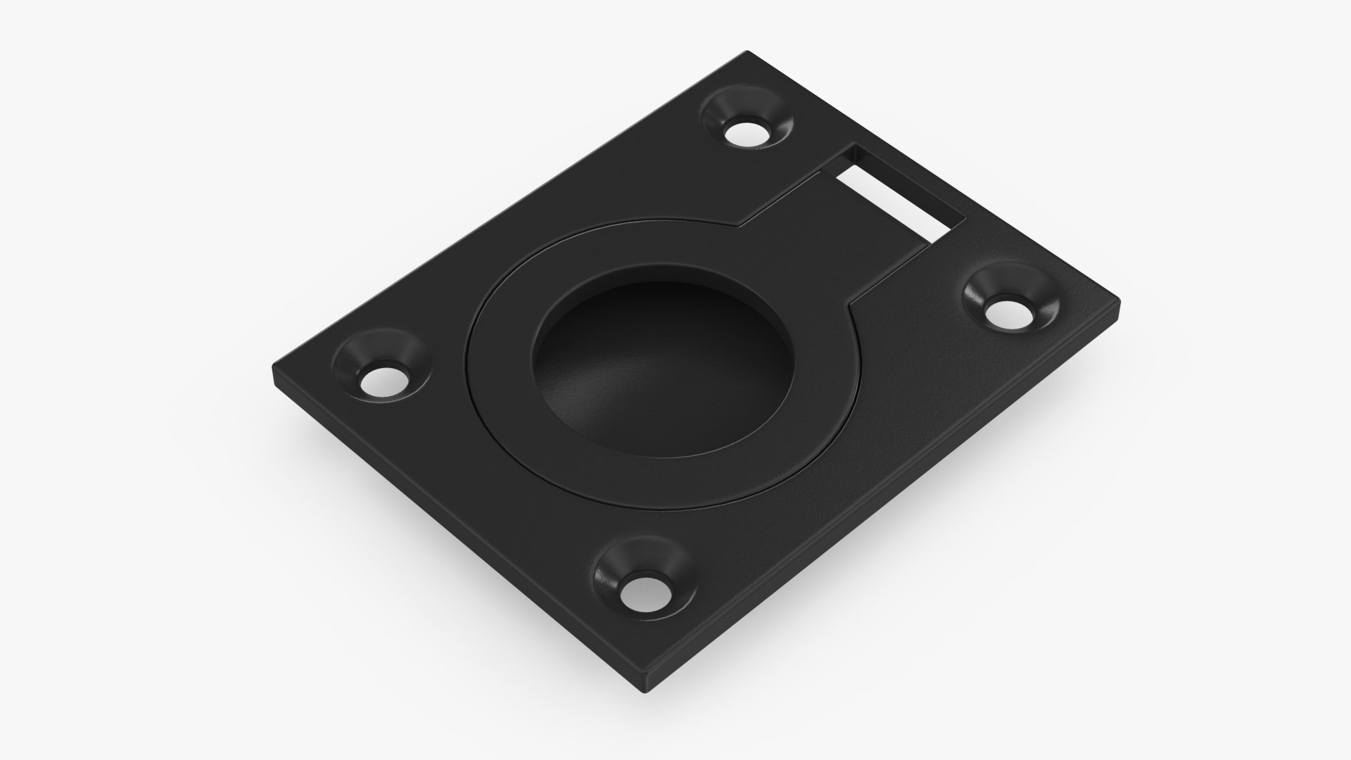 Kitchen Cabinet Handle Recessed Round Black 3D model preview