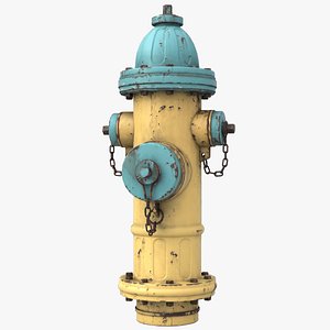 Hydrant Yellow and Blue HD 3D model