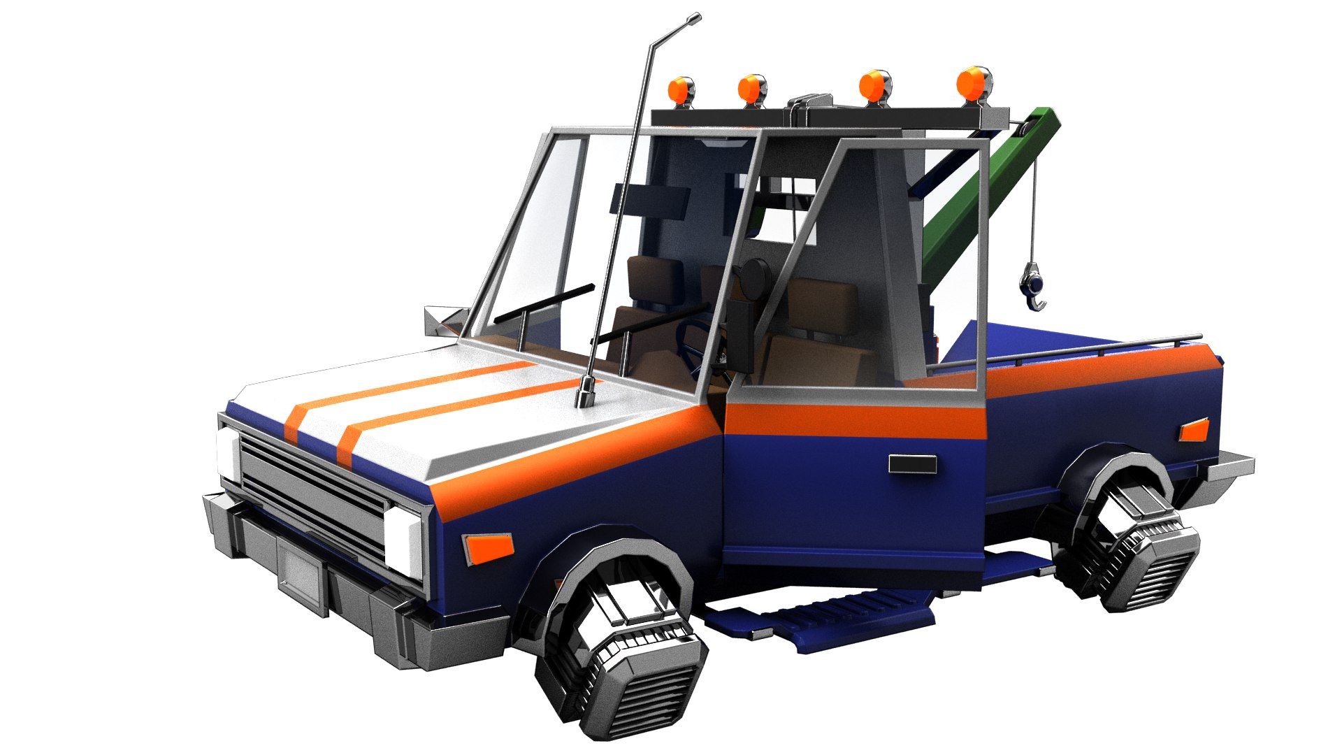 Cartoon flying pickup truck model - TurboSquid 1451233