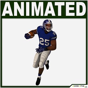 Black American Football Player CG