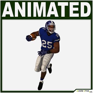 Black American Football Player CG