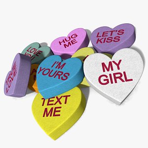 3d candy hearts
