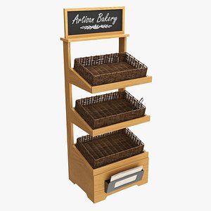Wooden loaf bread stand 04 empty
