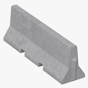 3D model Safety Barrier Concrete Clean and Dirty