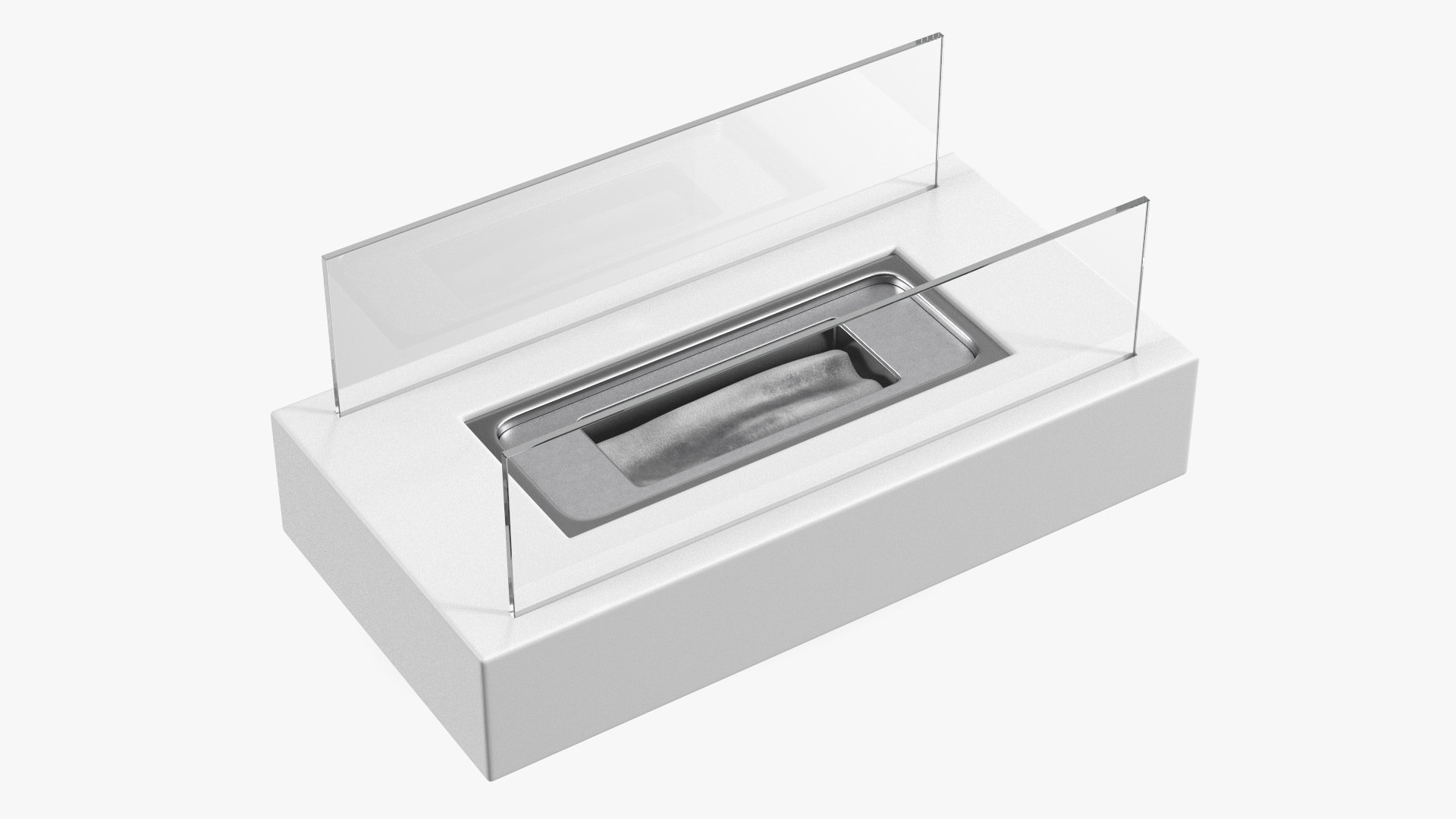 White Bio-Ethanol Burner Switched Off 3D model preview