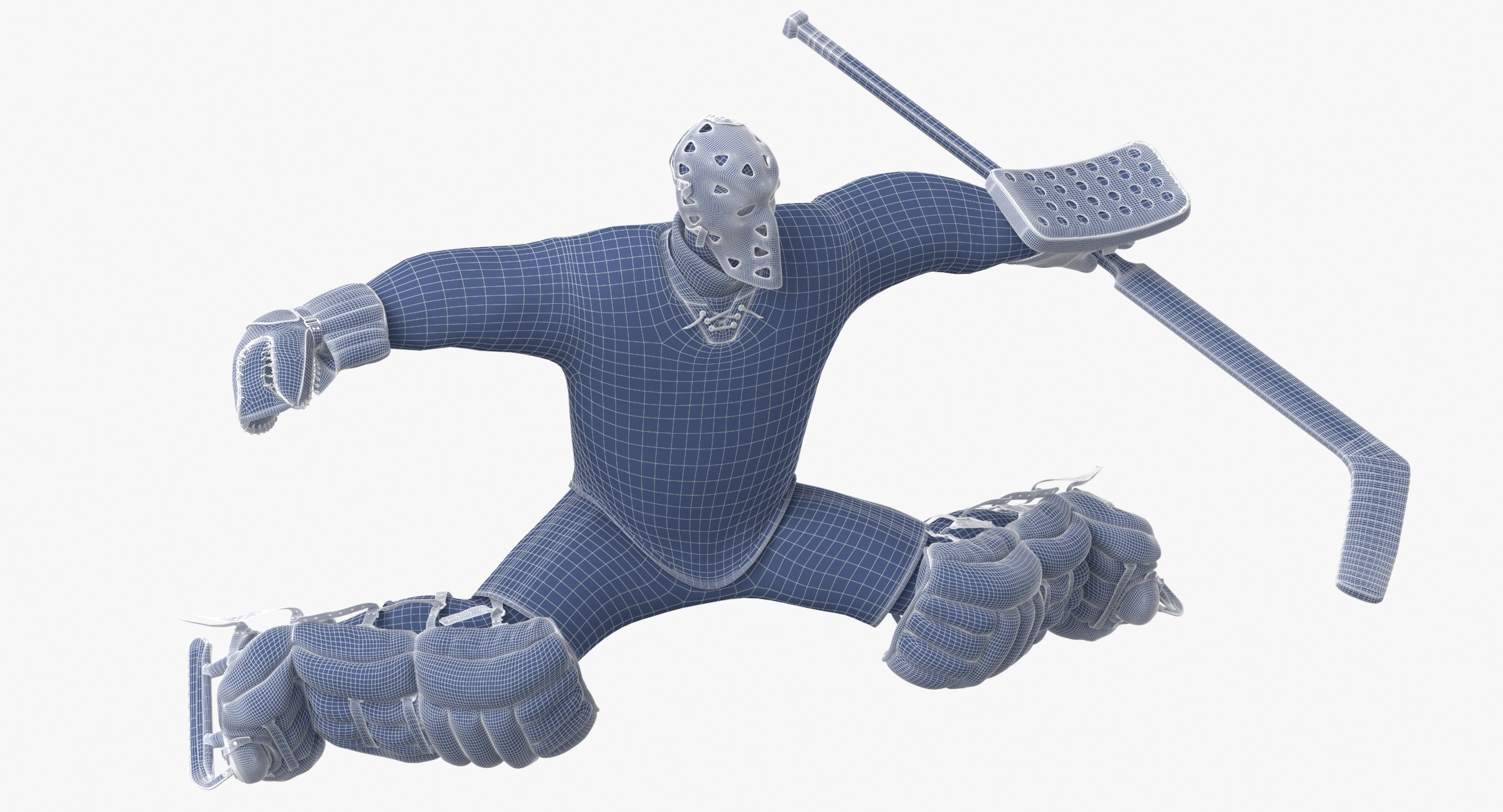 3D ice hockey goalie stretching TurboSquid 1508755