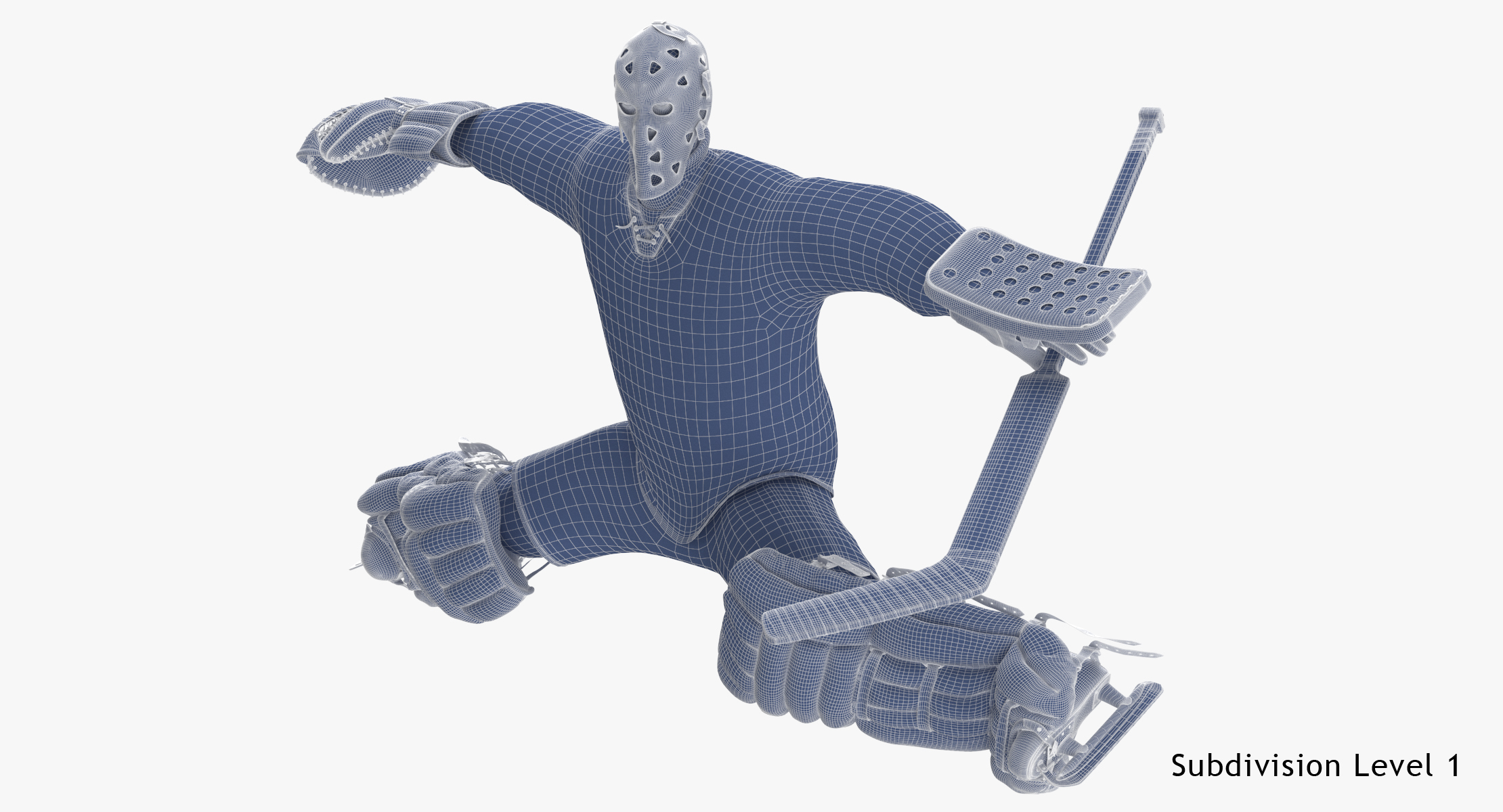 3D ice hockey goalie stretching TurboSquid 1508755