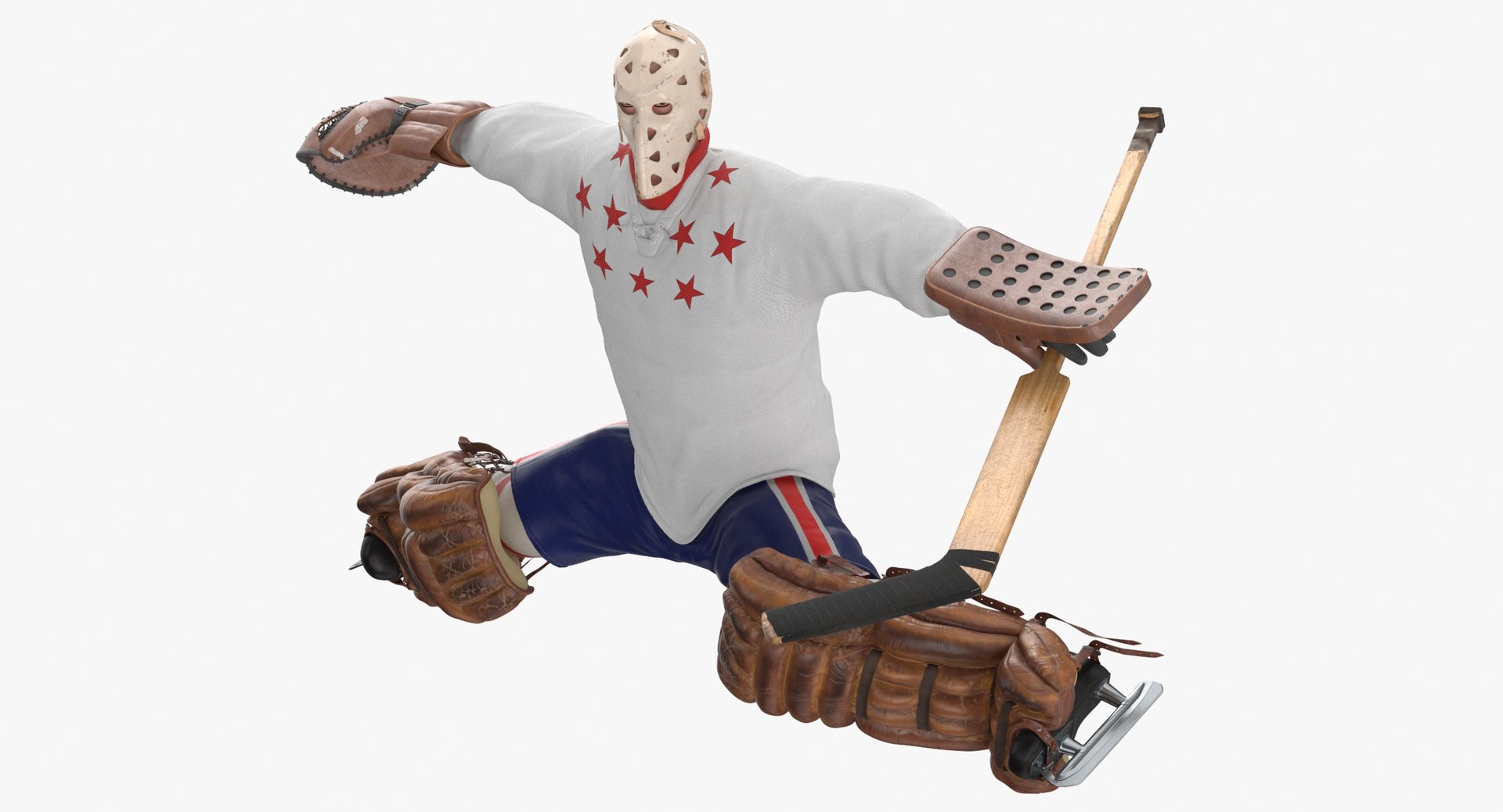 3D ice hockey goalie stretching TurboSquid 1508755
