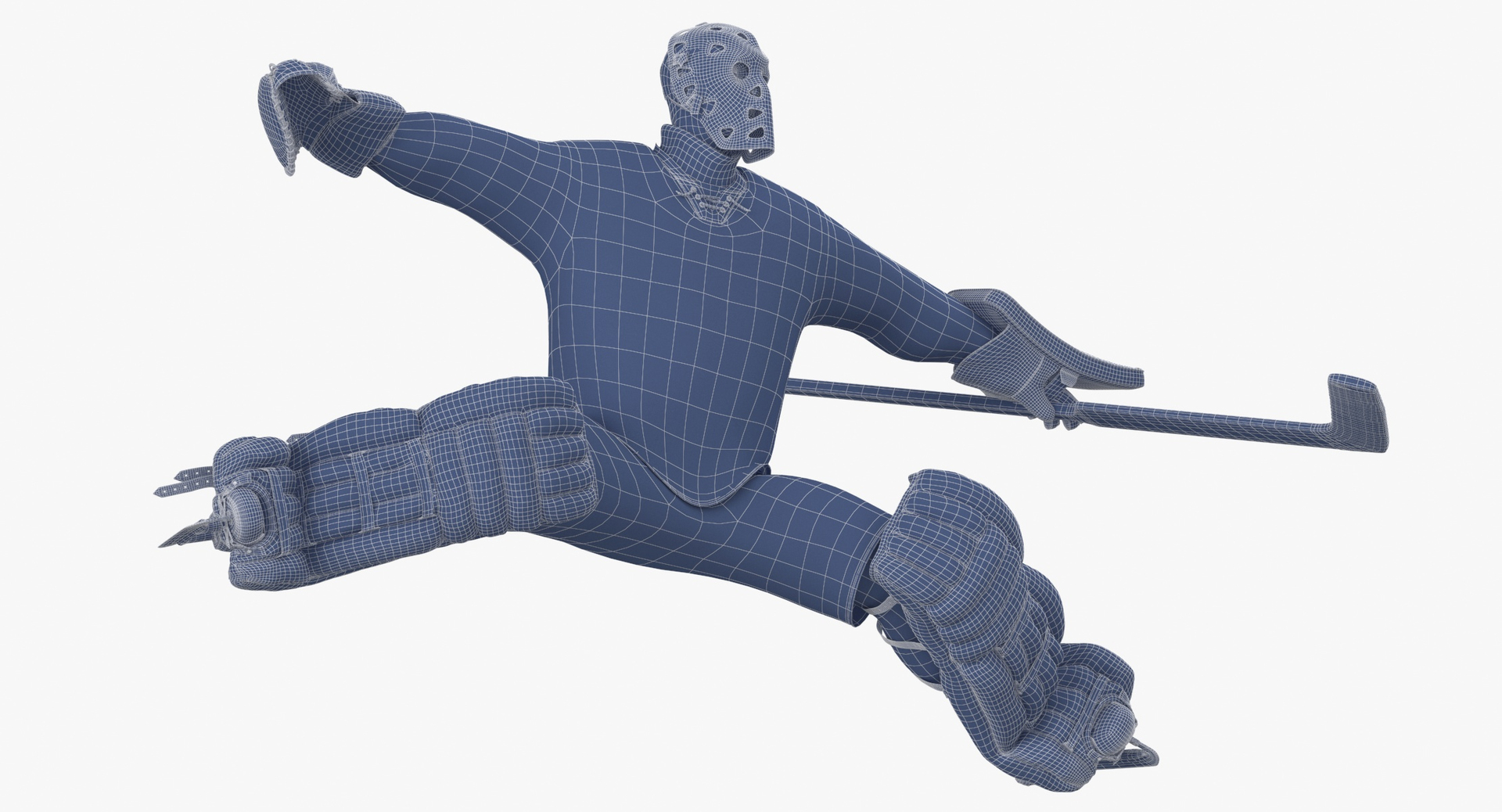 3D ice hockey goalie stretching TurboSquid 1508755