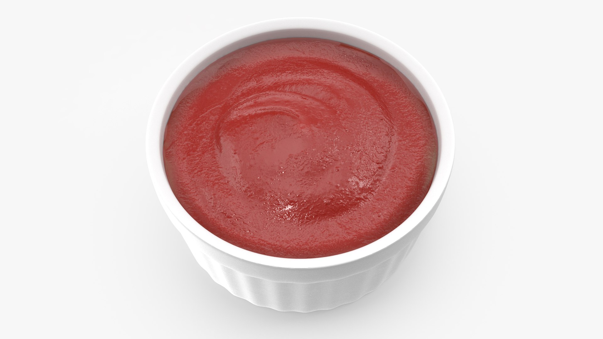 Tomato Ketchup In Melamine Dipping Bowl Round Sauce 3D model preview