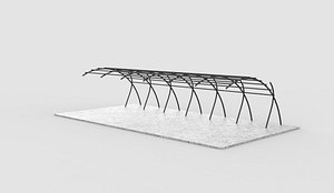 3D Carport Car Metall 03 3D model