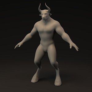 3D Minotaur Male Lores Basemesh model