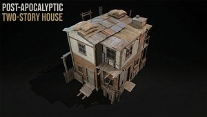 Post-apocalyptic two-story house 3D