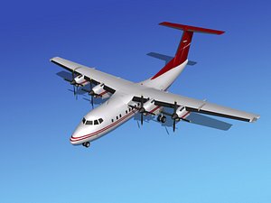 dhc-7-200 propellers passenger 3d max