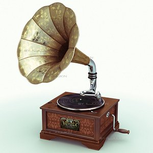 retro gramophone 3d model