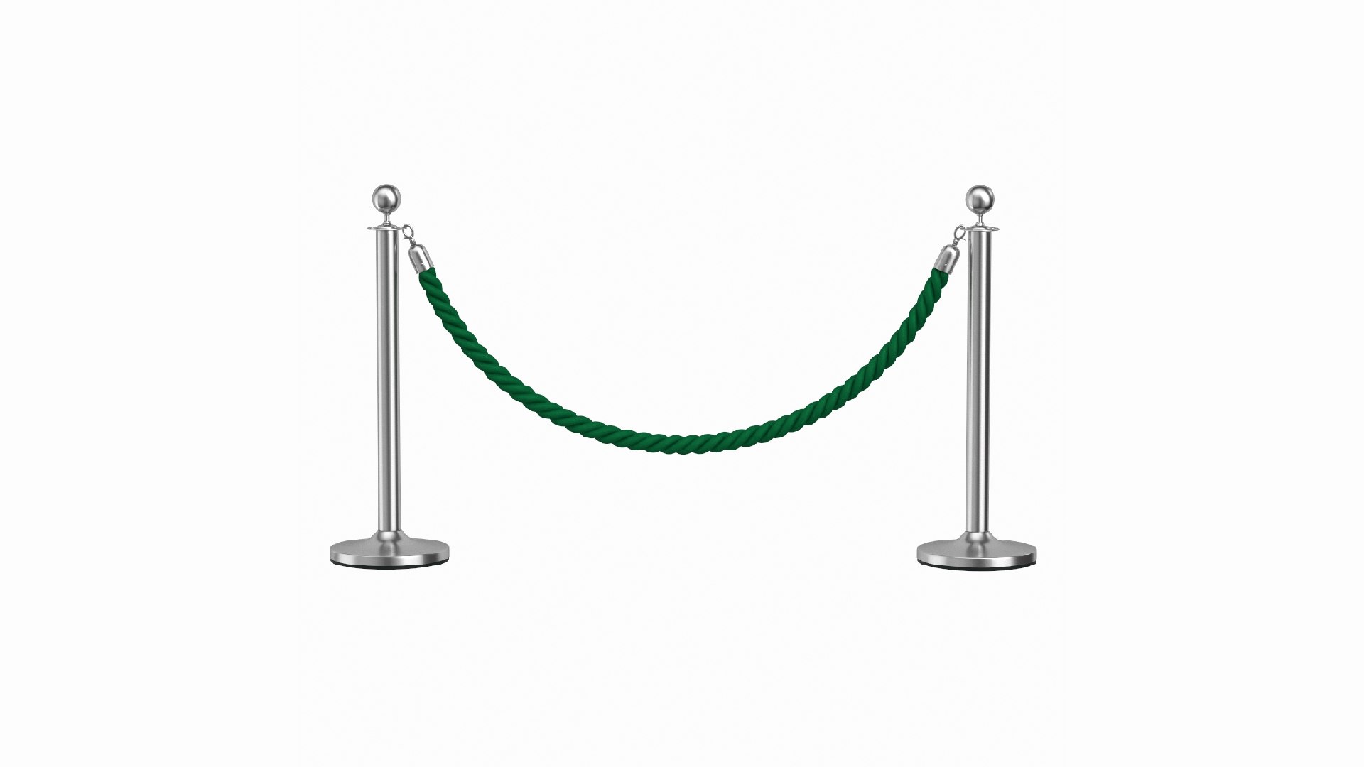Silver Stanchion Green Velvet Rope 3D Model - TurboSquid 2296255